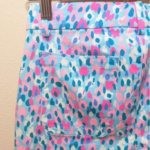 Lilly Pulitzer Divia Blue Pink Dottie Stretch Ankle Pant - Picture 10 of 14